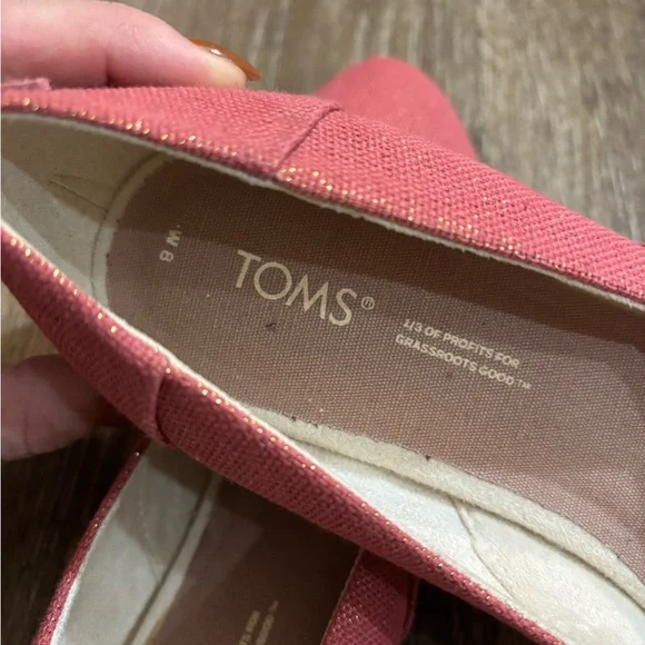 TOMS | EUC Women's Jutti Neat Flat Metallic Ballet Flats Canvas Loafers Shoes, 8 - Picture 5 of 10
